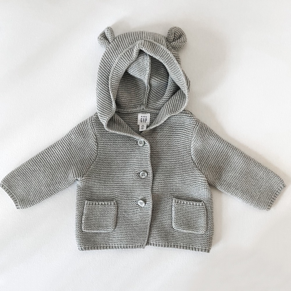 Baby Gap Unisex Grey Hoodie Knit Sweater - NWT